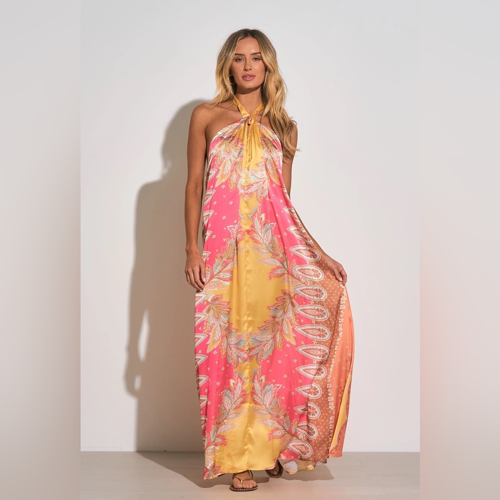 NWT Elan Bali Halter Maxi Dress Size Small